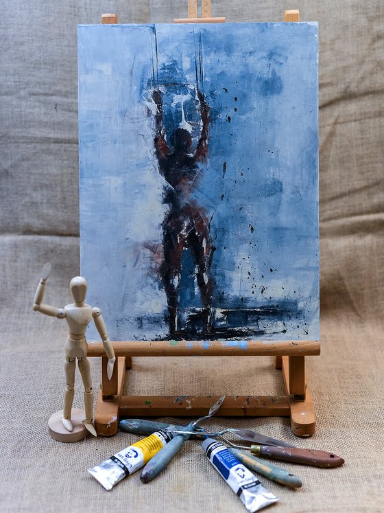abstract figure. figurative art. original oil painting artwork