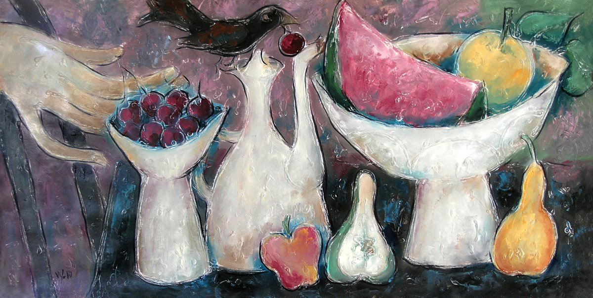 Still life with fruit by Valentina Yevmenenko
