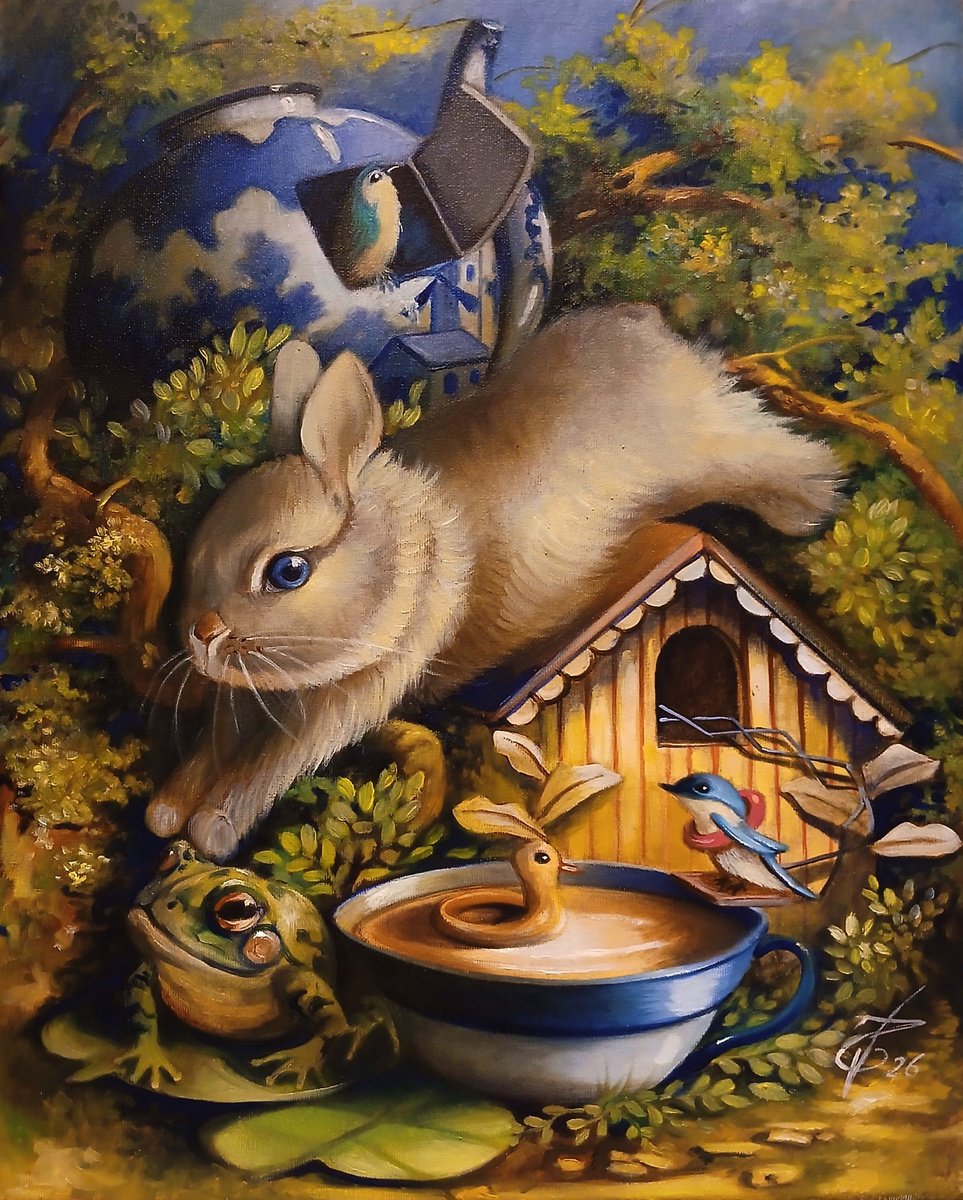 Surrealistic Oil Painting , Jump By Valentina Toma