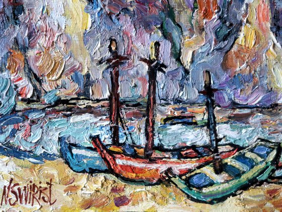 Boats on the shore.