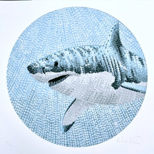 Beaded Great White Shark by Kelsey Emblow