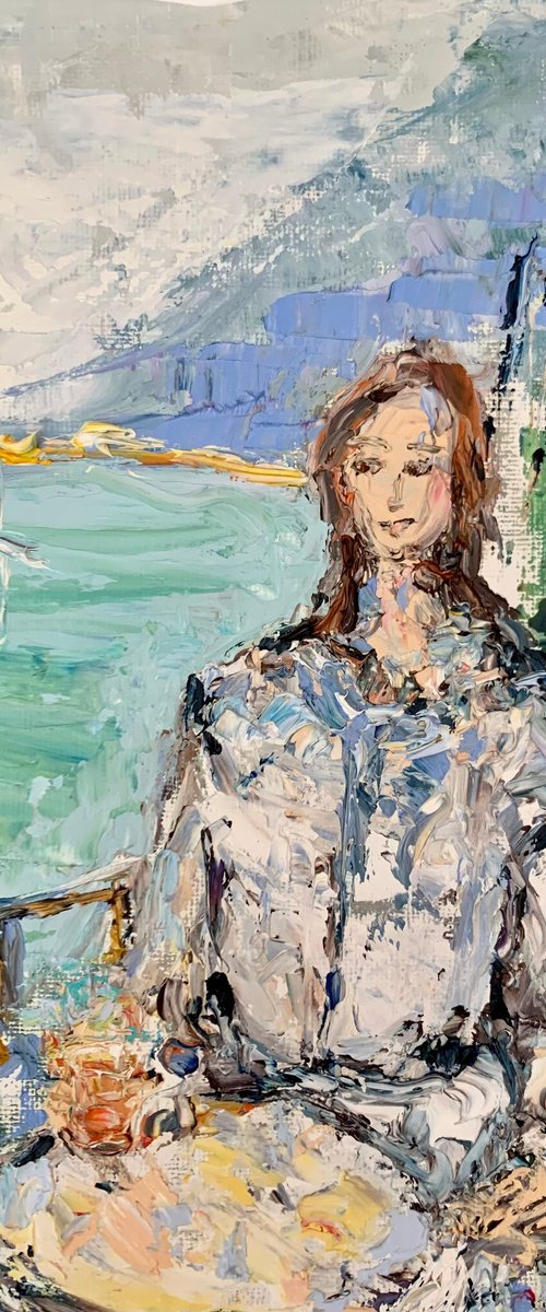 Young Woman by the Sea by Vilma Gataveckienė