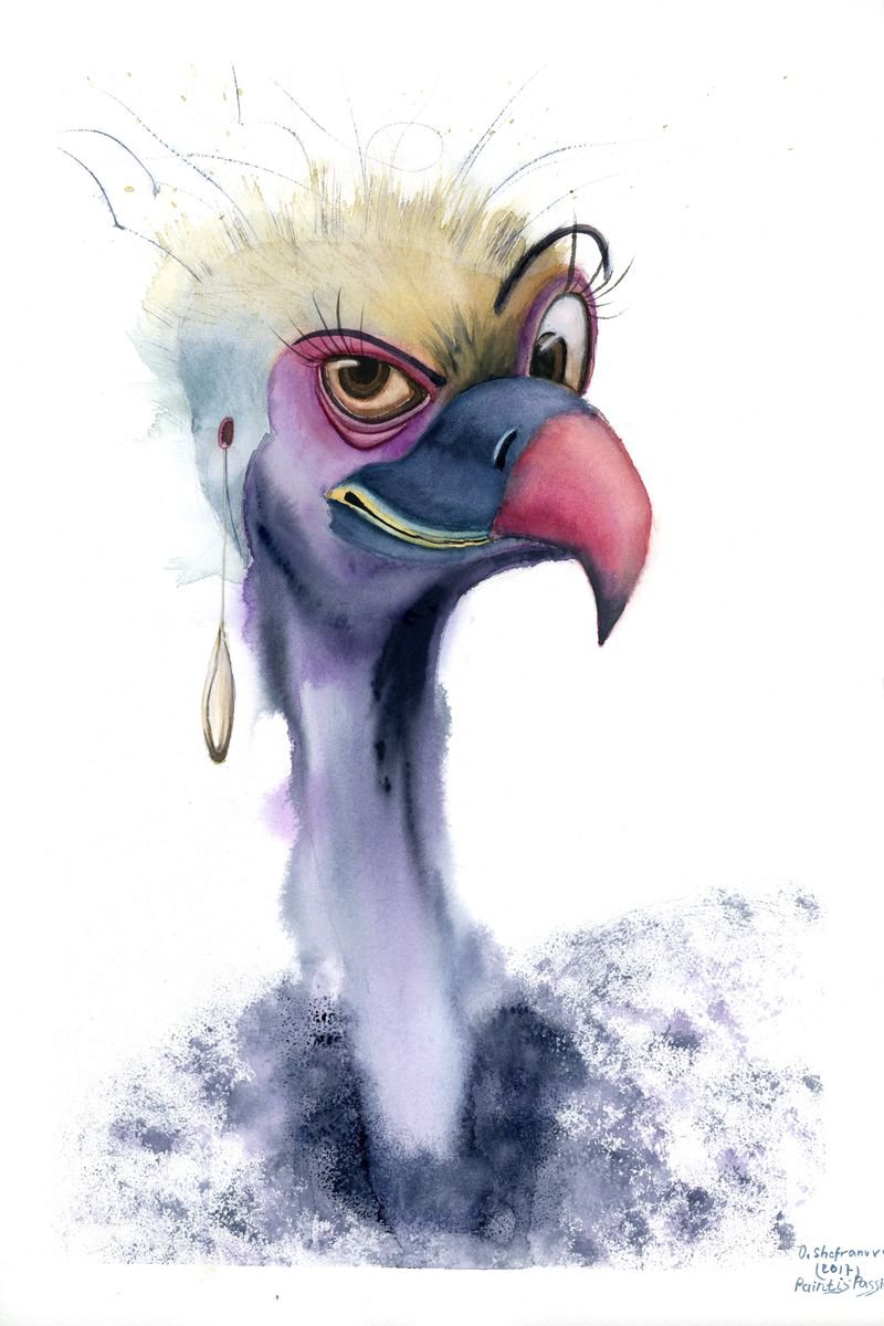Whimsical Vulture by Olga Shefranov (Tchefranova)