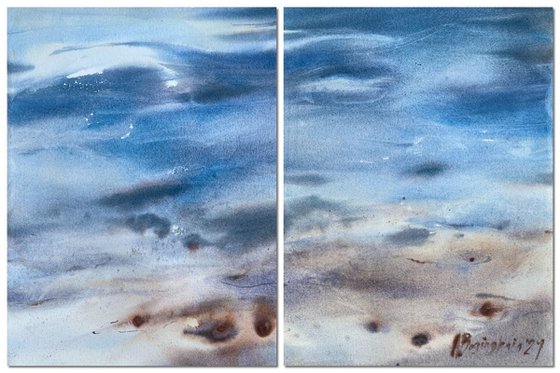 Shoreline calm, diptych