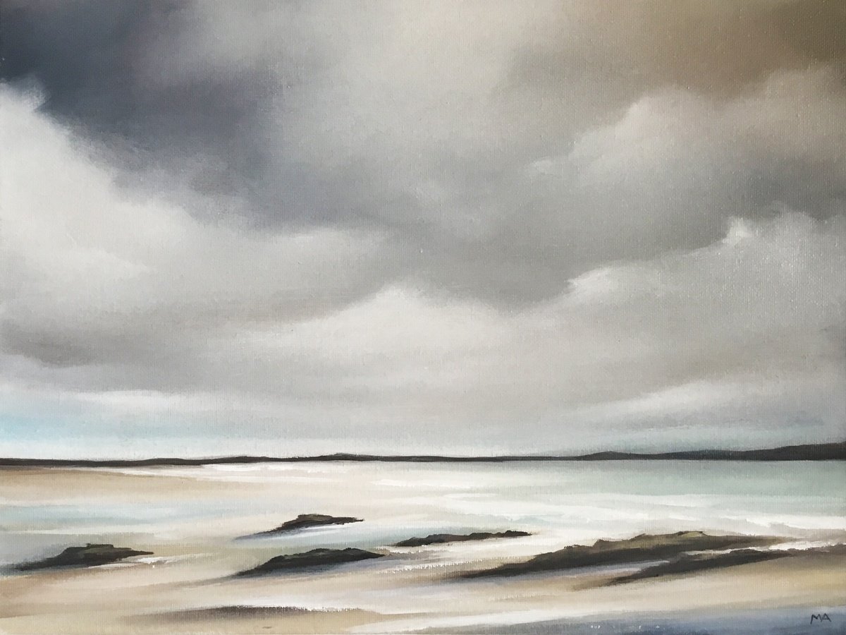 Expressive Landscape Oil Painting By Mullo Art, 16 X 12", Absence Of Noise, Original Artwork