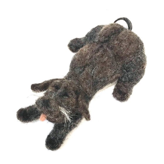 Dog Happy, felted wool dog