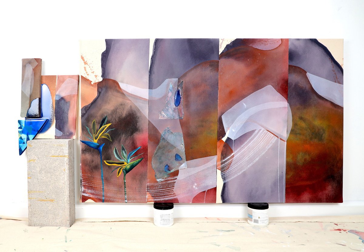 Abstract Painting By Poovi Art, 58 X 30", Without You, Original Artwork