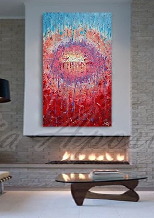 Original Contemporary Rich Texture Abstract Painting Escape by Julia Apostolova