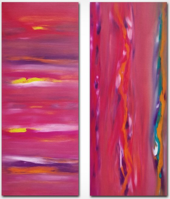 Sunset anomaly, Full Series, Diptych, n° 2 Paintings