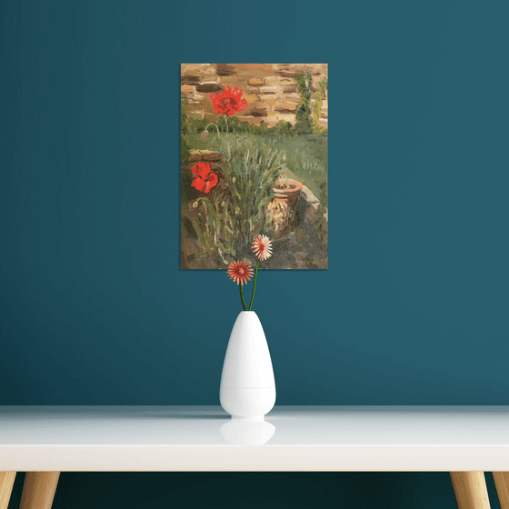 First Poppies - An original oil painting