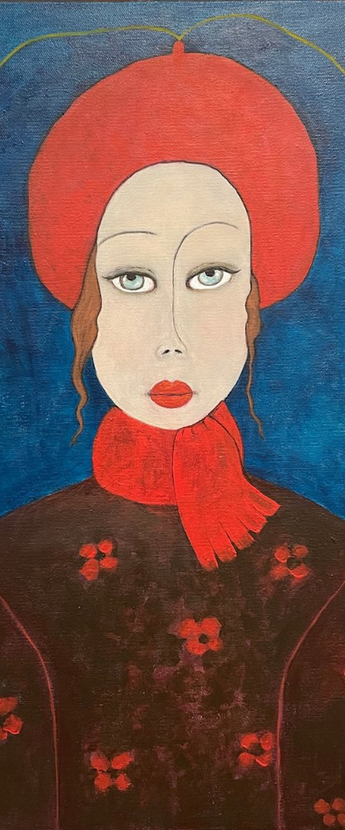 THE LADY WITH A STRAWBERRY BEANIE by Eleanor Gabriel