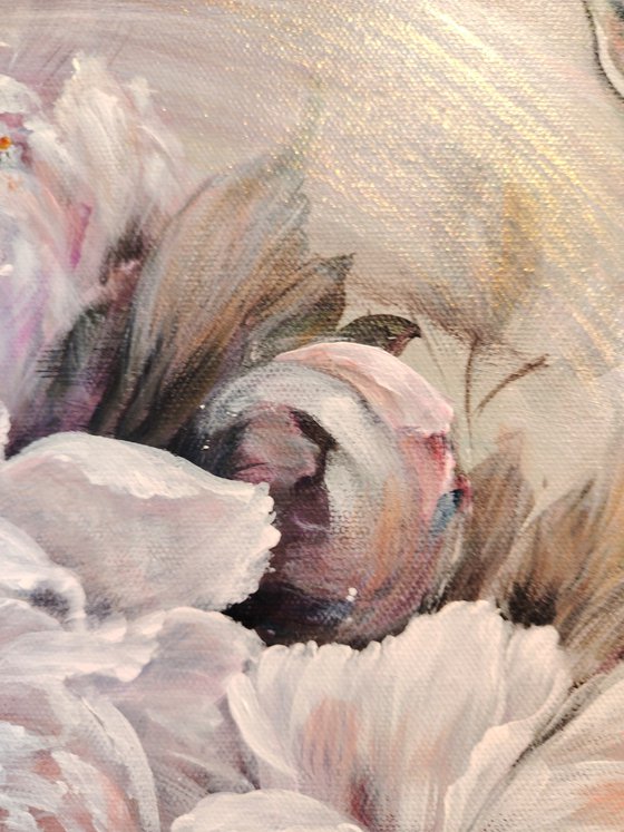 Embrace of peonies. Original.