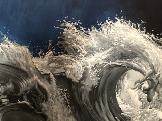 The Blue Waves Commissioned Painting