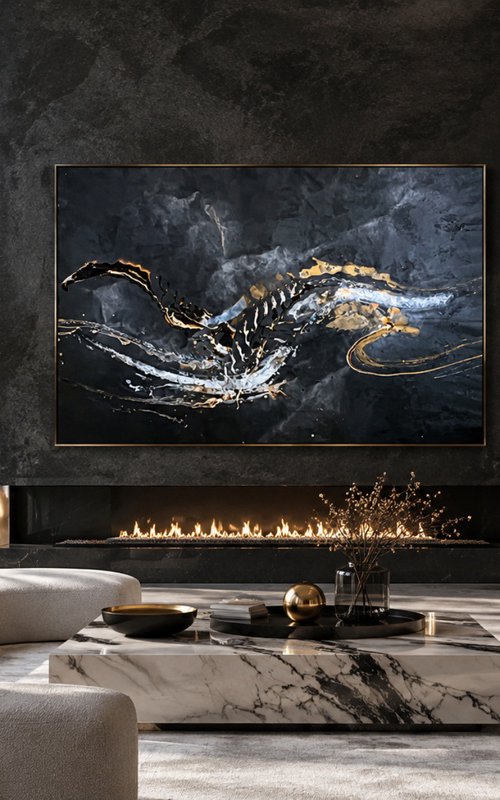Luxury Black Abstract Energy by Indie Ru