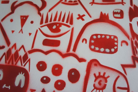 Stencil Crowd - Red