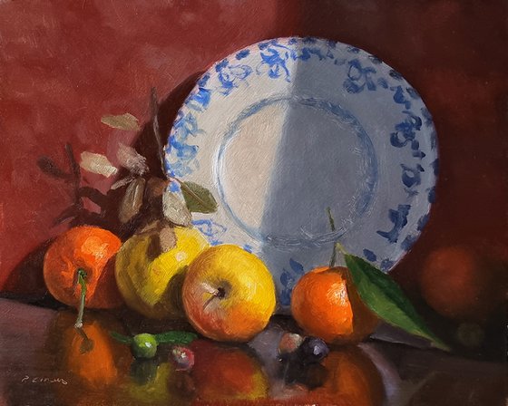 Tangerines and a Plate