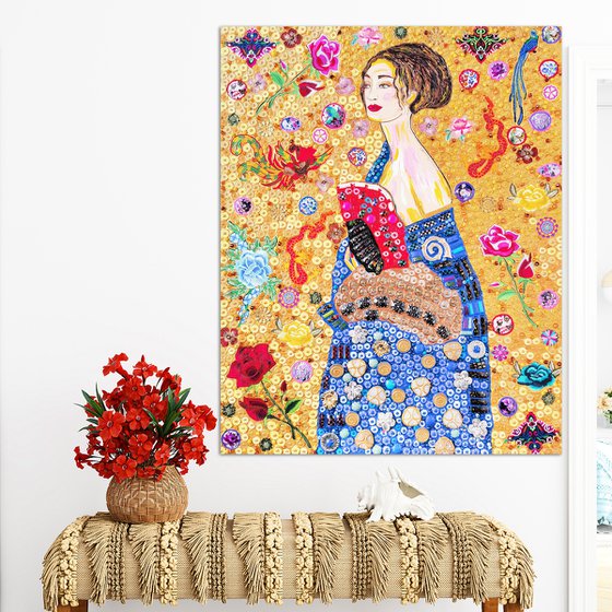Lady with fan (Klimt inspired)