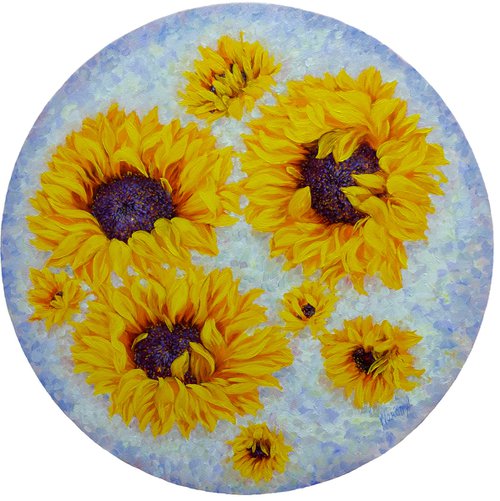 Resplendent sunflowers. by Anastasia Woron