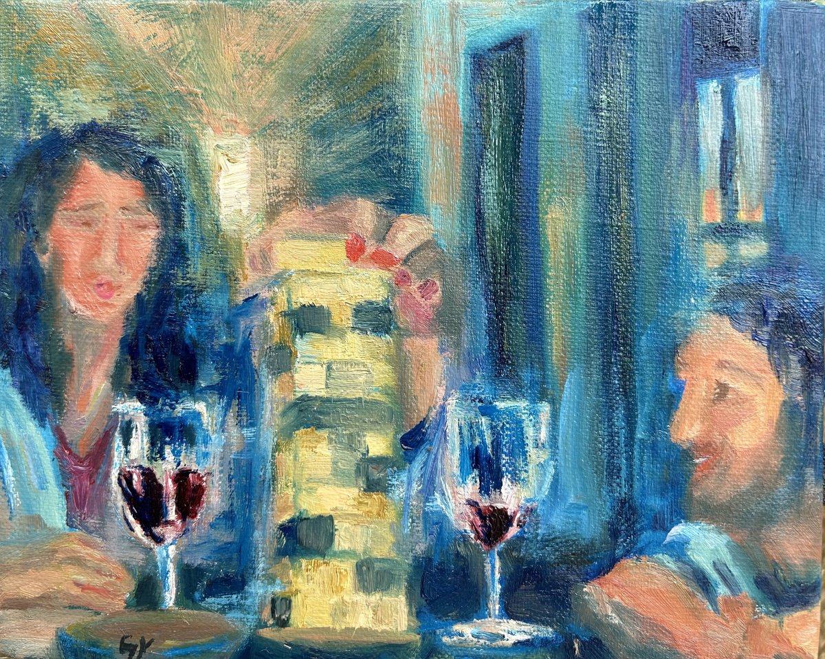 Happy Hour - Jenga with wine by Geeta Yerra