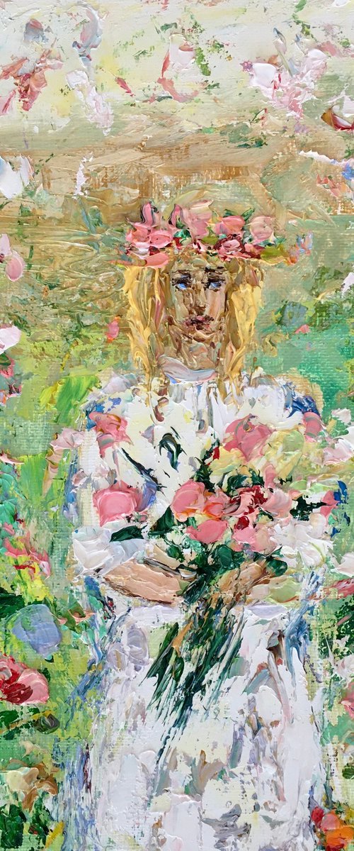 Girl with flowers by Vilma Gataveckienė