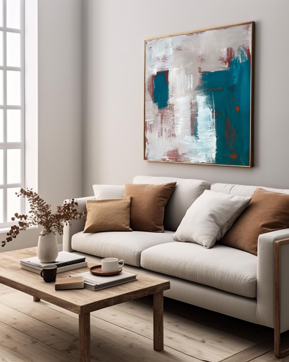 Abstract Acrylic Painting By Omar Obaid, 39 X 39", Fading Time 2, Original Artwork