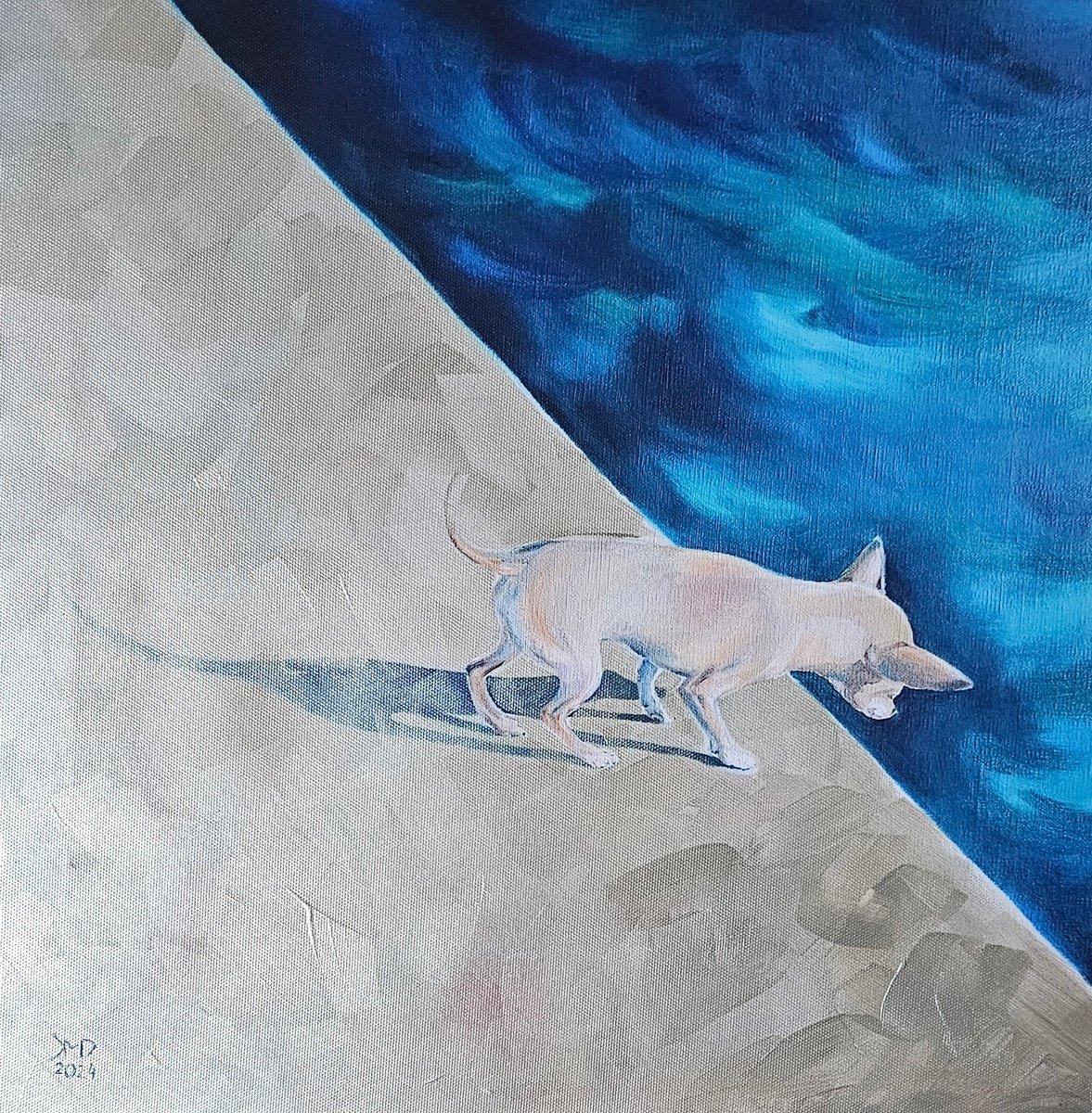 Impressionistic Animal Acrylic Painting By Ksenia June, 16 X 16", There