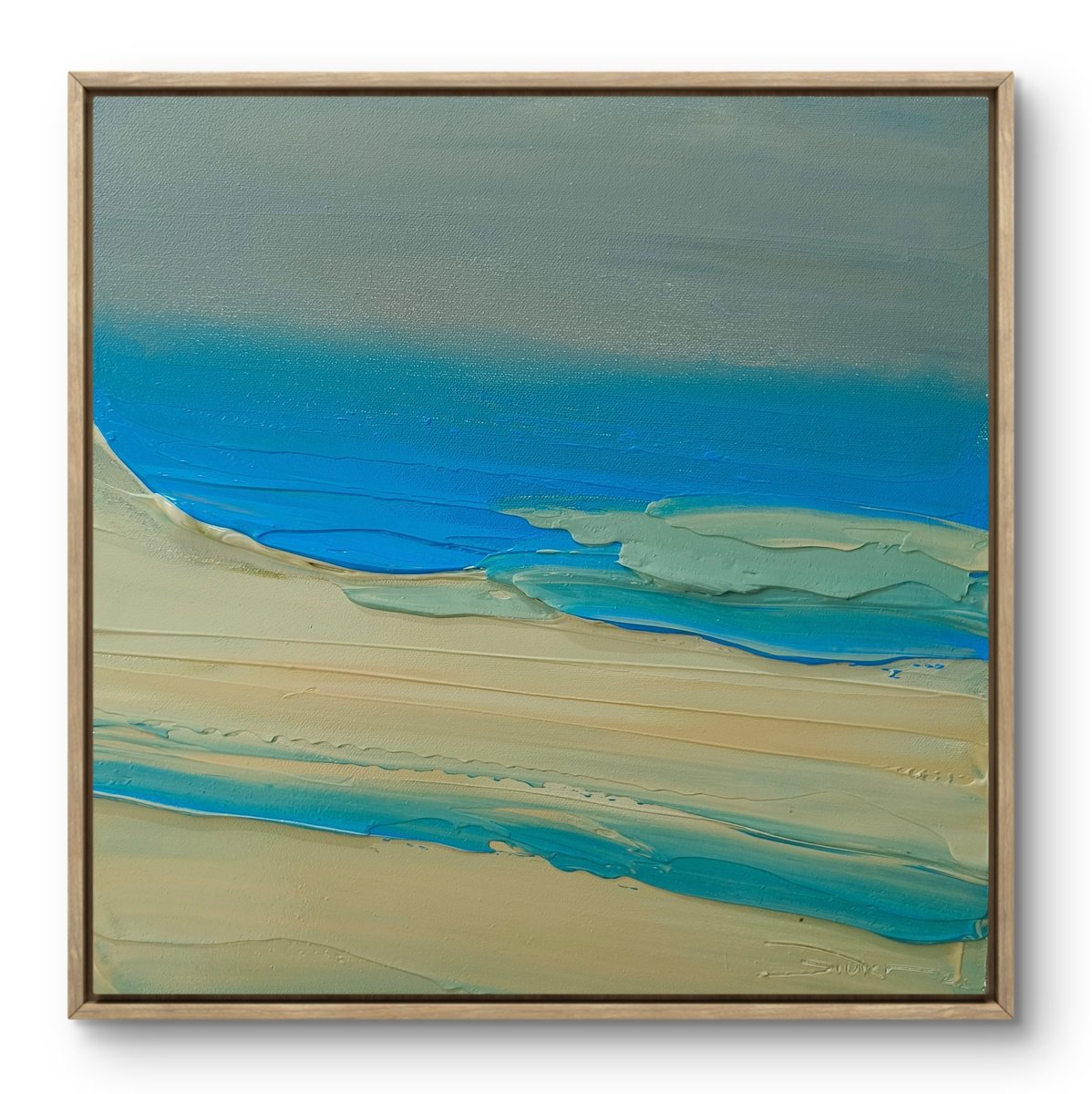 Impressionistic Landscape Oil Painting By Athaang Art, 15 X 15, Seascape, Original Artwork