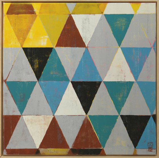 Triangle Traffic I - Incl Frame - 85x85CM - Ronald Hunter - 6M