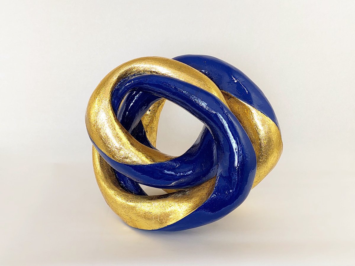 Abstract Sculpture By Cristian Cuevas, 11 X 12, Azul Infinito, Original Artwork