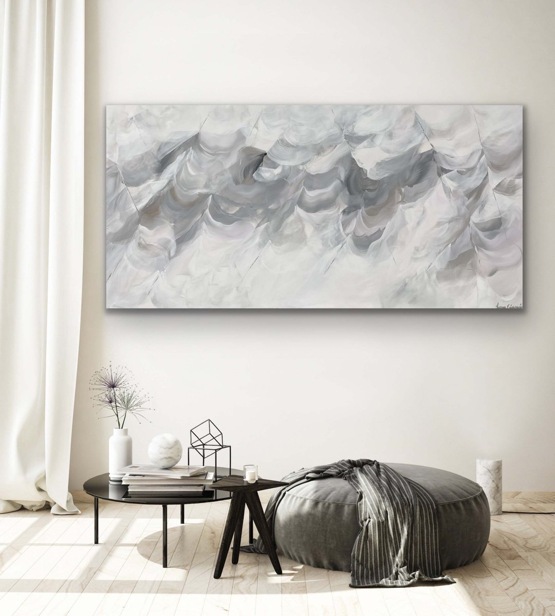 Abstract Acrylic Painting By Ivana Gigovic, 72 X 36, Feels Like Spring No 74, Original Artwork