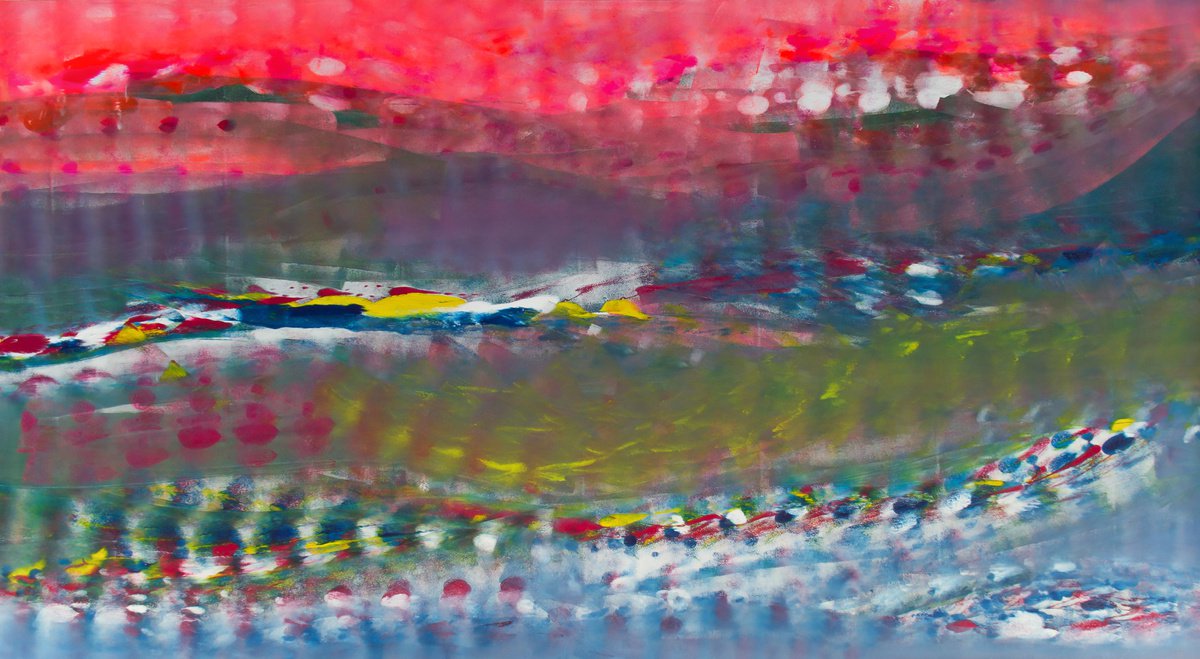 Expressive Abstract Acrylic Painting By Davide De Palma, 79 X 43, Surprised, Original Artwork