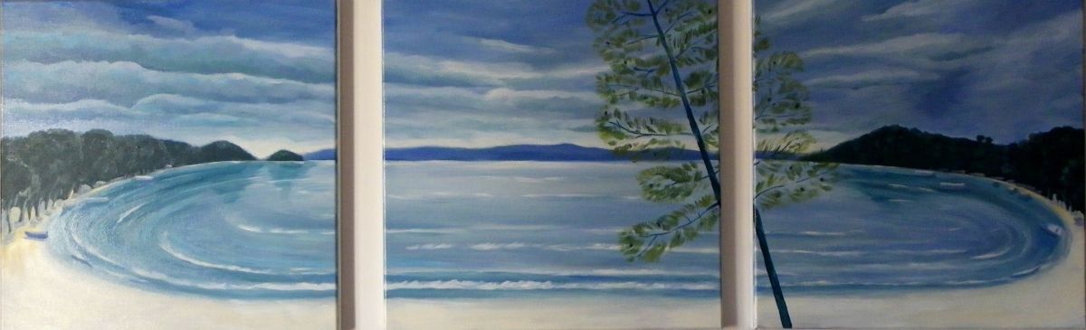 A Piece of Paradise Triptych by Mary Stubberfield