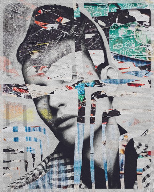 Art collage collection Vol 5. Art portrait on canvas by Elmira Namazova