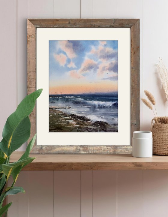 Sunset on the sea Storm