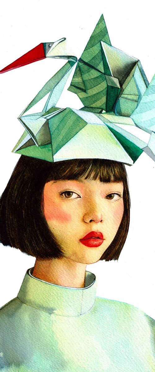 Girl with Paper Bird by REME Jr.