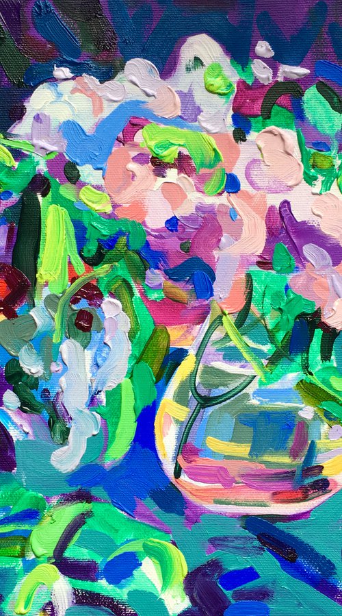 Still life with lilacs by Ole Karako
