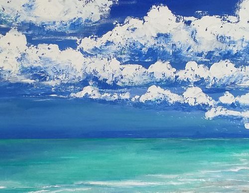 Cloud Atlas - Large Impressionist Palette Knife Office Home Decor Painting by Danijela Dan