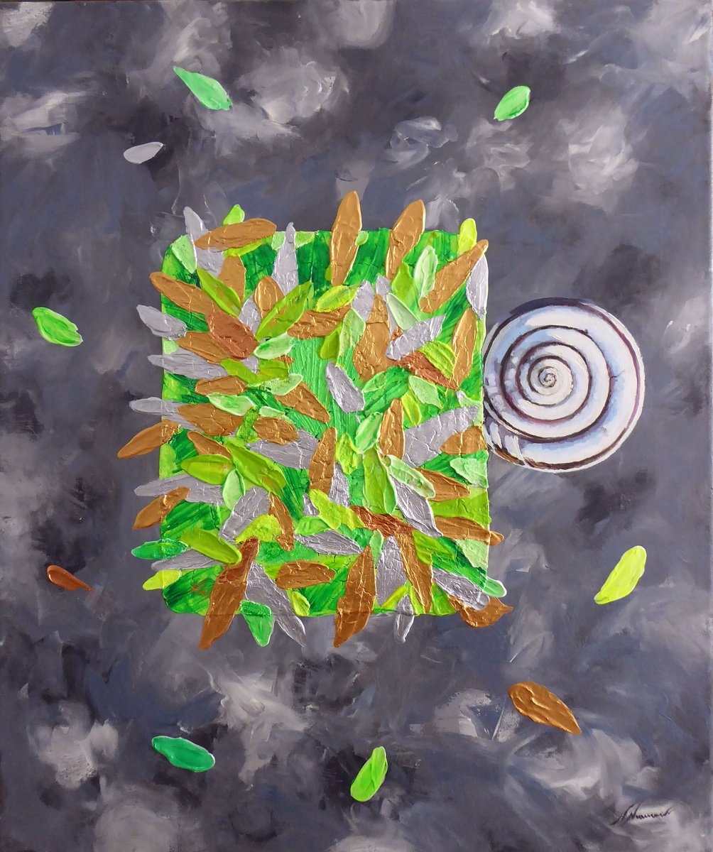 Abstract Oil Painting By Narek Hambardzumyan, 21 X 26", Silence, Original Artwork