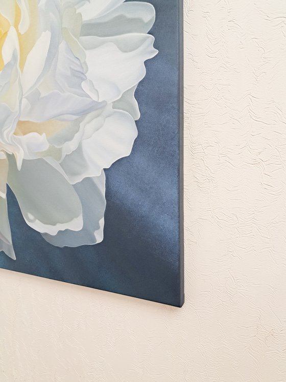 Snow-white peony