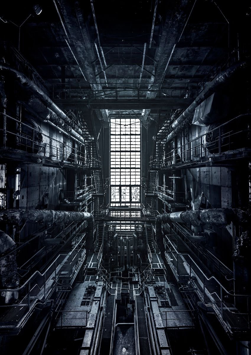 Abandoned power plant symmetry by Matt Emmett