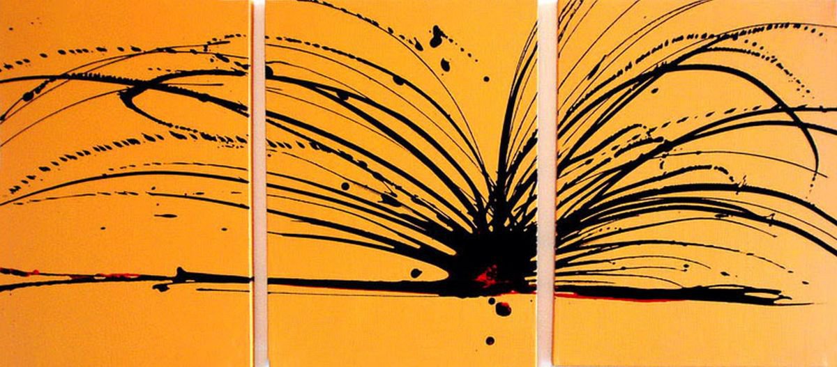 Impressionistic Abstract Painting By Stuart Wright, 48 X 20", Buttercup Chaos, Original Artwork