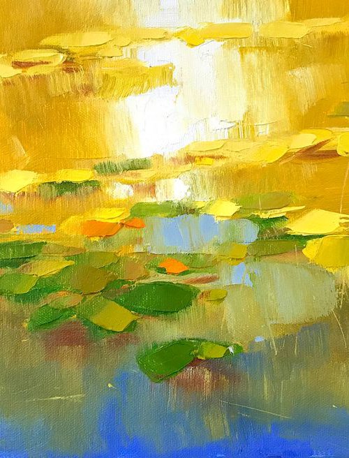 Waterlilies, Original oil Painting, Impressionism, Handmade artwork, One of a Kind by Vahe Yeremyan
