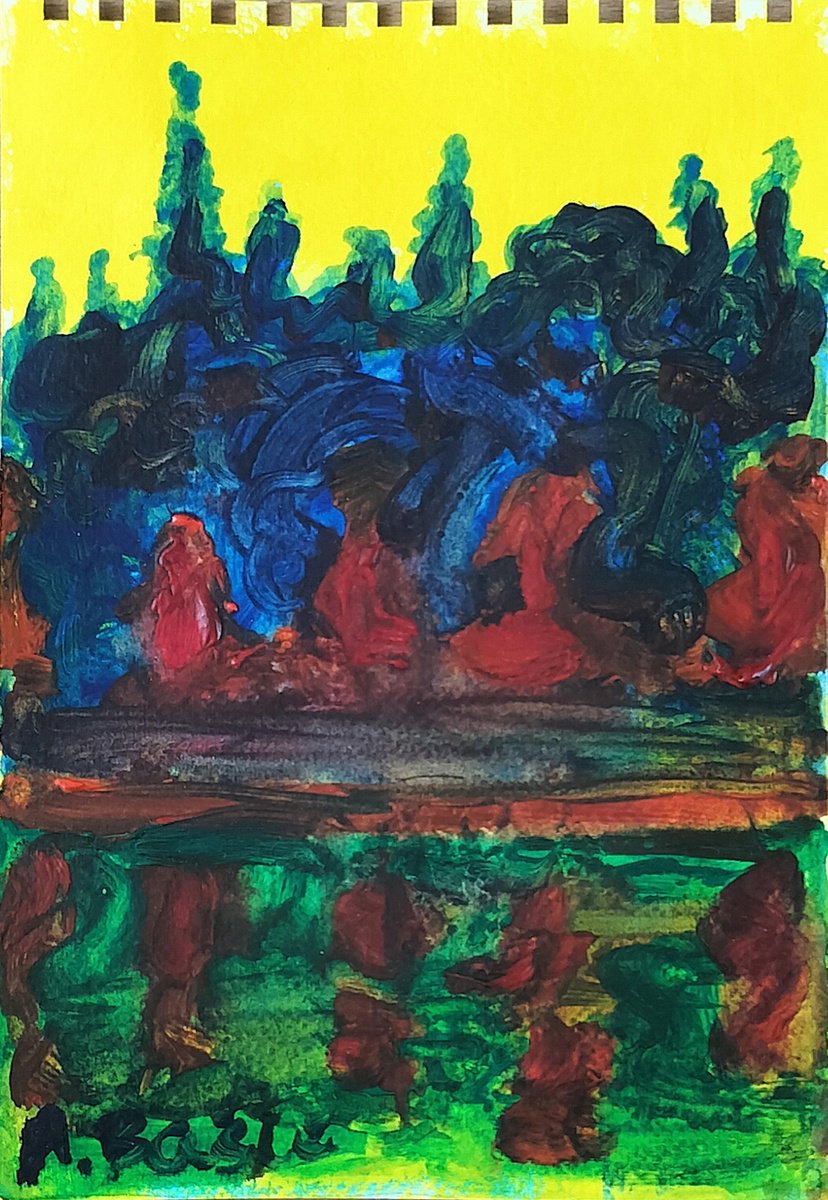 Expressive Landscape Painting By Aleksandar Basic, 8 X 11, Landscape 1, Original Artwork