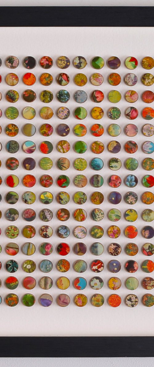 225 floral dots 3d original collage by Amelia Coward