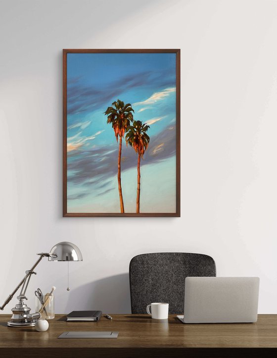 Palm trees at sunsets