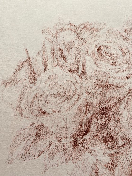 Roses #7 2020. Original charcoal drawing