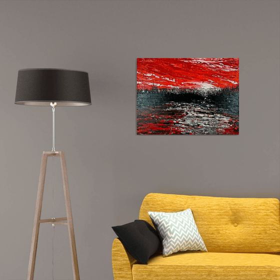 Red abstract landscape