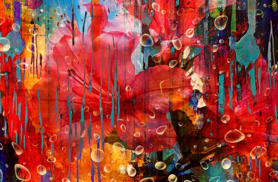 Three Flowers in the Rain