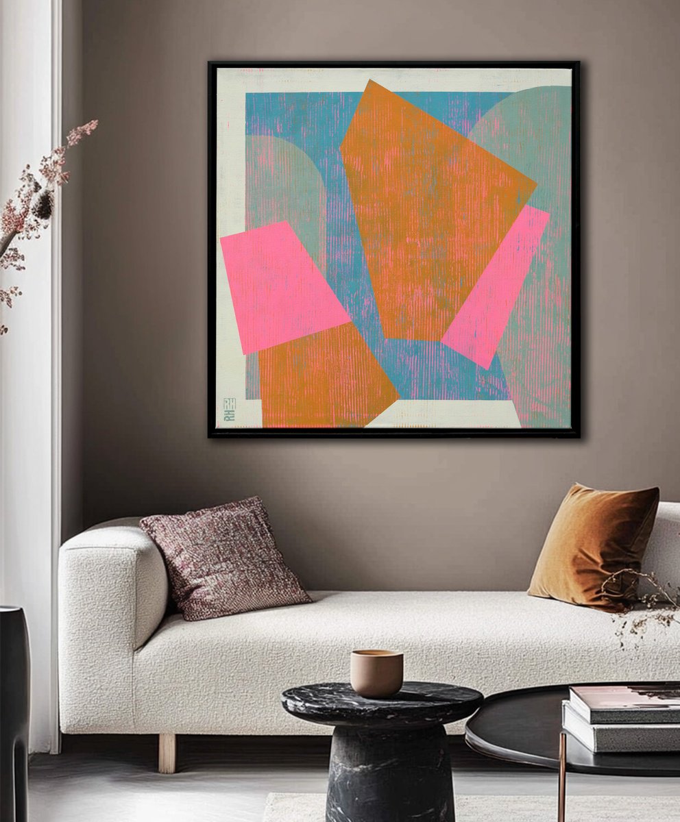 Fractured Fallen Pink Orange By Ronald Hunter, 33 X 33, Artwork For Sale On Artfinder