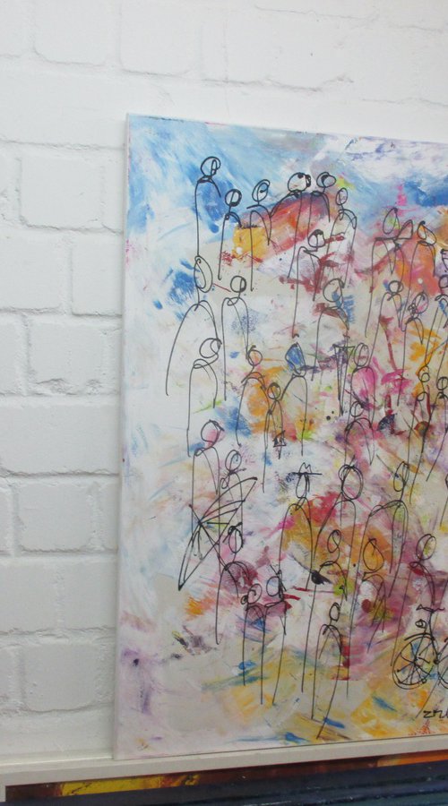 summer rain oil on canvas 39,4x27,6 inch by Sonja Zeltner-Müller